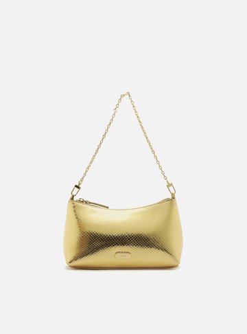 Bolsa Tiracolo Dourada Snake Pequena Corrente