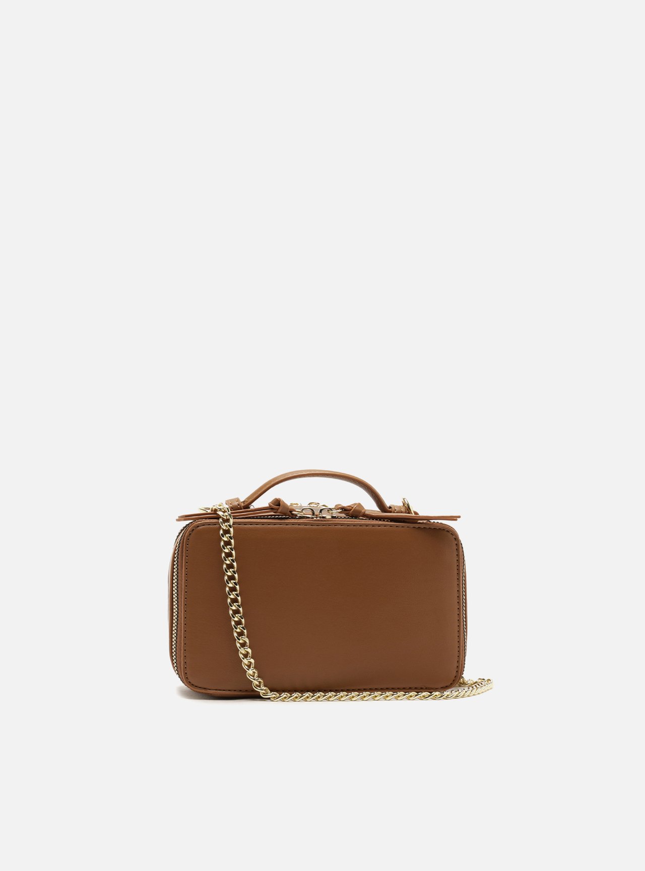 Bolsa Tiracolo Marrom Pequena Bolso Duplo — foto 3