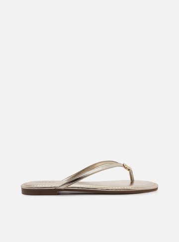 Rasteira Dourada Tiras Flip Flop Metal