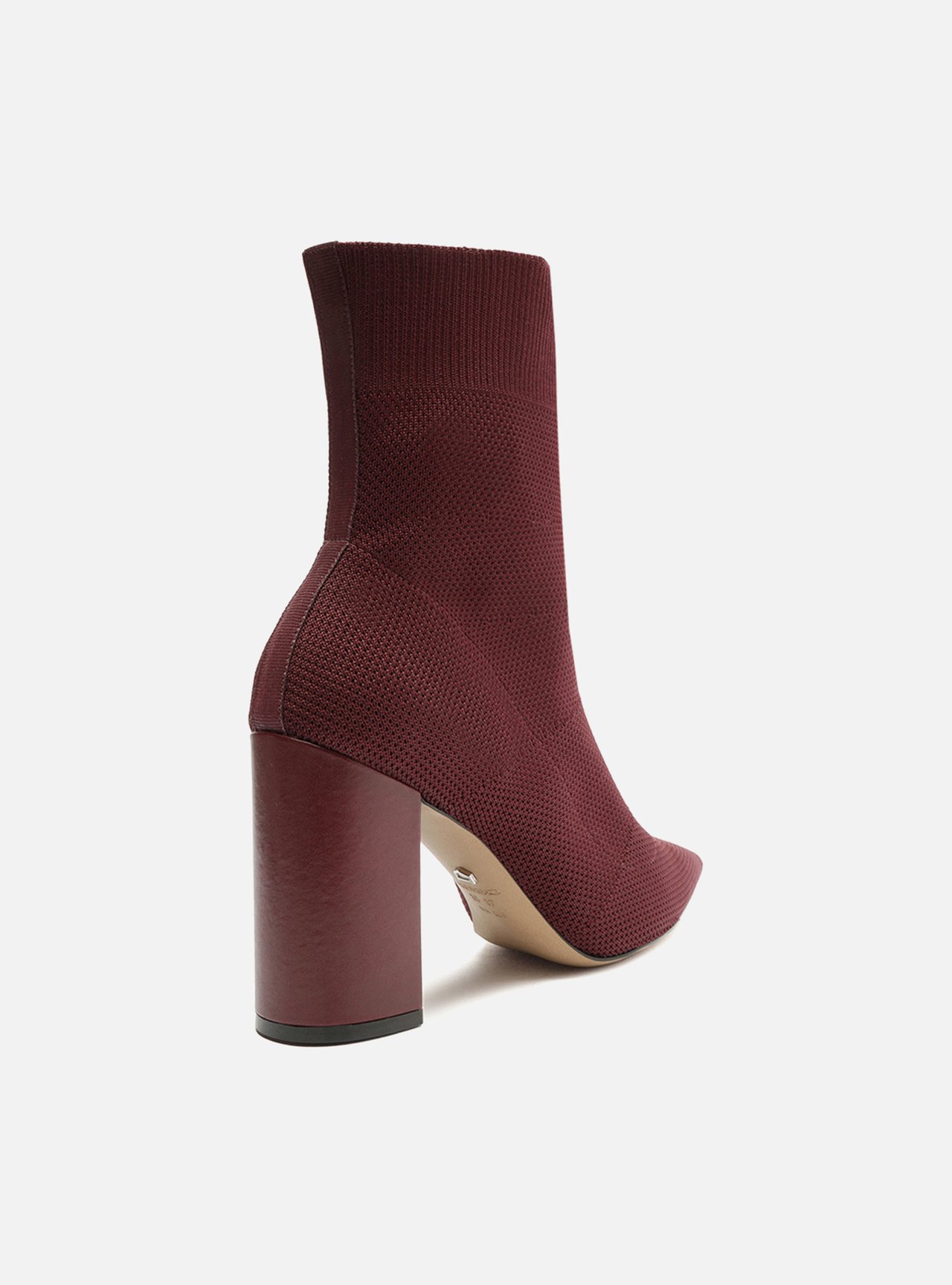 Bota Vermelha Knit Cano Médio Salto Alto — foto 3