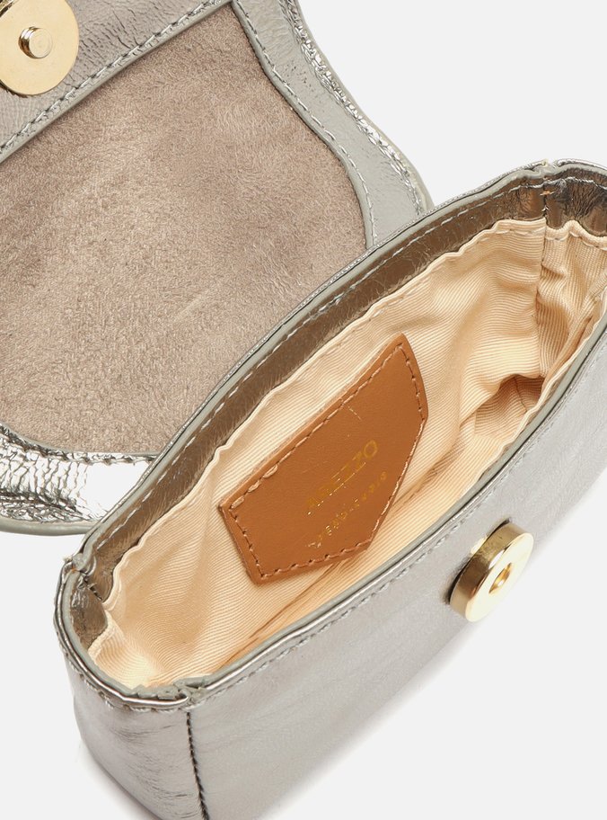 Mini Bag Prata Couro