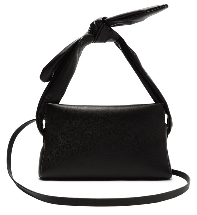 Bolsa Satchel Preta Couro Iza Pequena