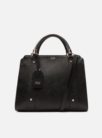 Bolsa Tote Preta Couro Piazza Grande