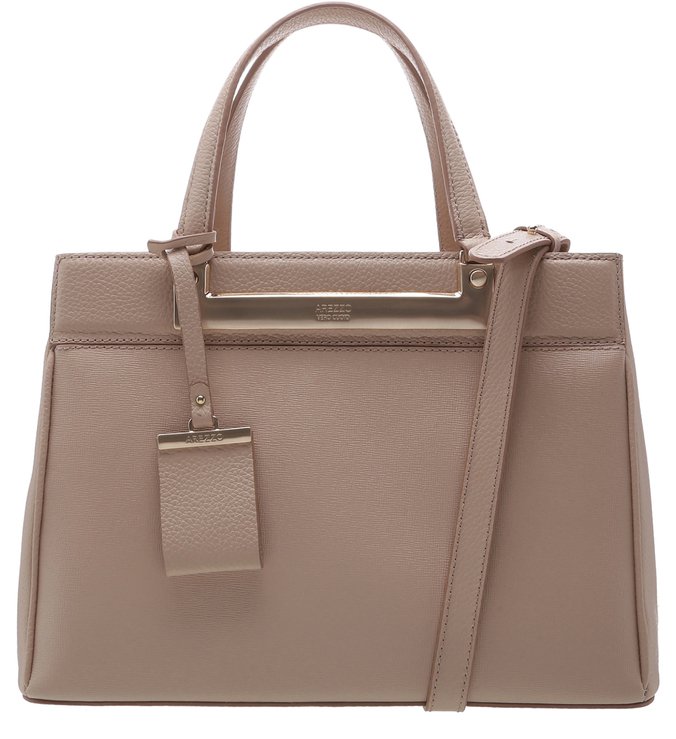 Bolsa Tote Grande Couro Laura Classic Nude