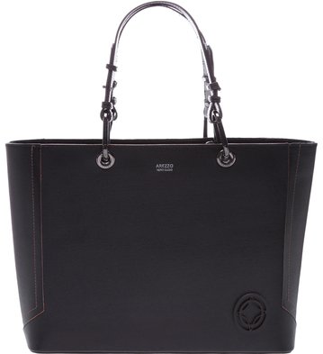 Bolsa Couro Shopping Turin Broche Preta