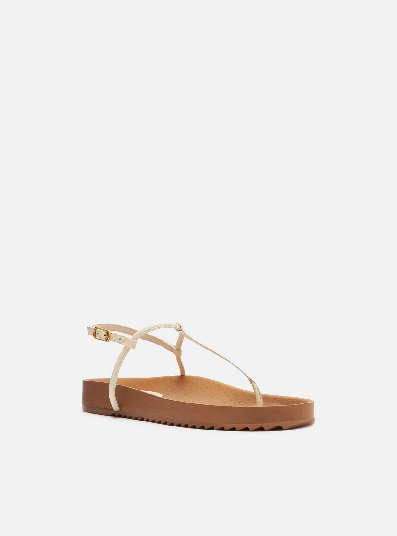 Sandália Papete Branca Flatform Tiras Slim — foto 2