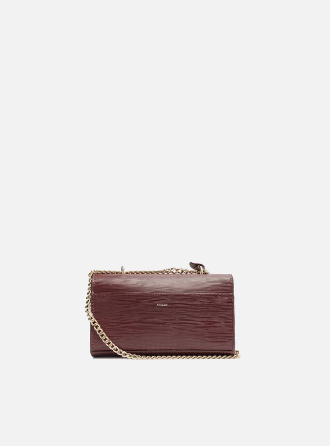 Bolsa Tiracolo Vinho Couro Abraccio Pequena Flor