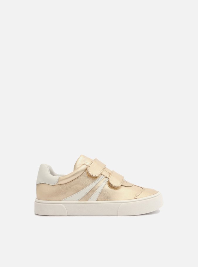 Tênis Infantil Dourado Velcro Branco