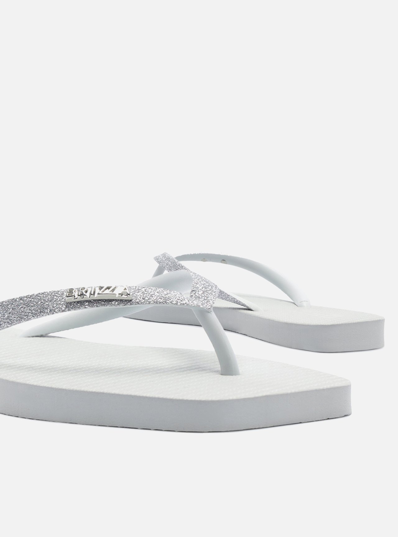 Chinelo de Dedo Prata Glitter Square Brizza — foto 4