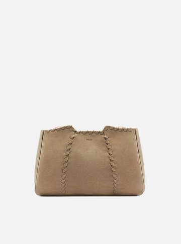Arezzo — Bolsa Tiracolo Marrom Couro Média Trançada