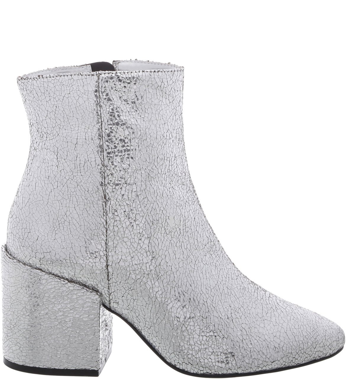 Cano Curto Bota Over Prata Bota Prata Couro Cano Curto Bico Fino