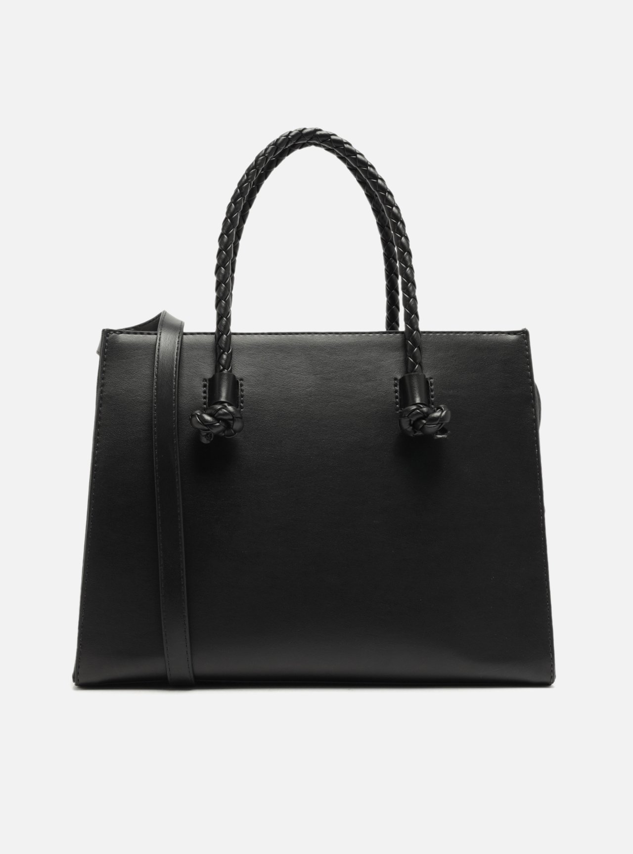 Bolsa Tote Preta Grande Alças Corda — foto 3