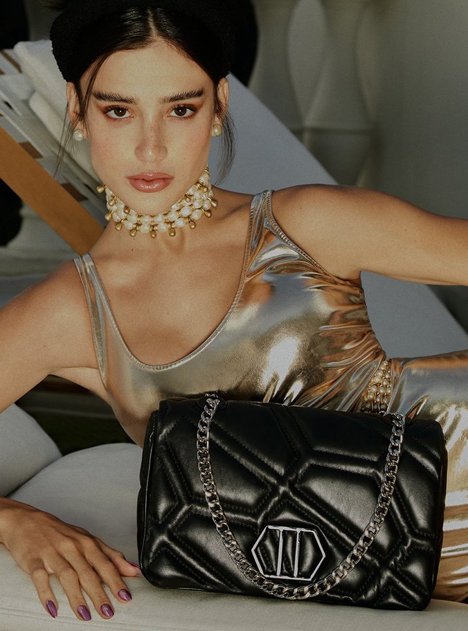 Bolsa Tiracolo Laranja Couro Emma Média