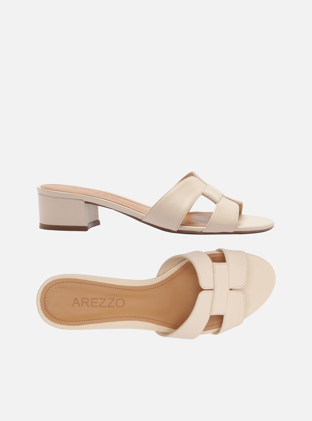 Mule Off White Couro Salto Bloco — foto 6