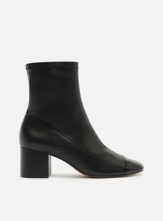Bota Preta Cano Médio Liso Cap Toe