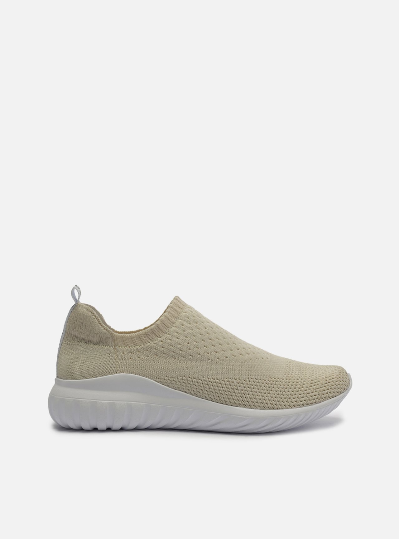 Tênis Slip On Creme Knit Tratorado — foto 1