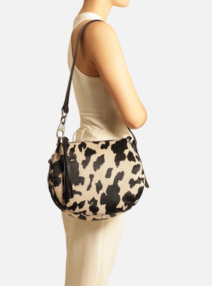 Bolsa Tiracolo Animal Print Cow Média Soft