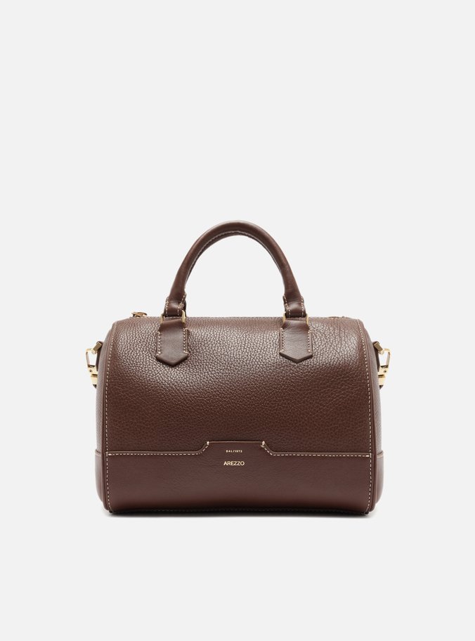 Bolsa Bowling Marrom Couro  Média