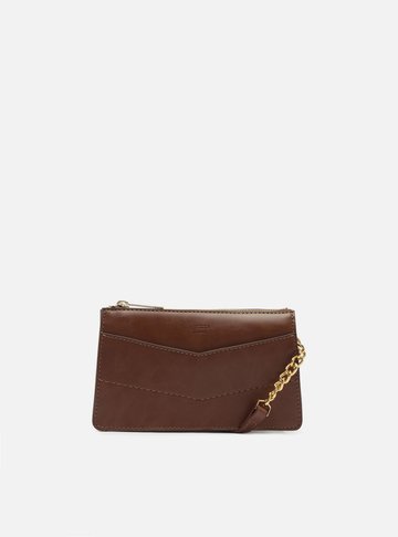 Arezzo — Bolsa Tiracolo Marrom Escuro Pequena Costuras