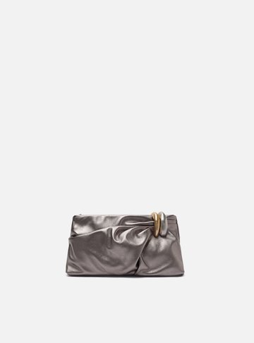 Arezzo — Bolsa Clutch Prata Couro