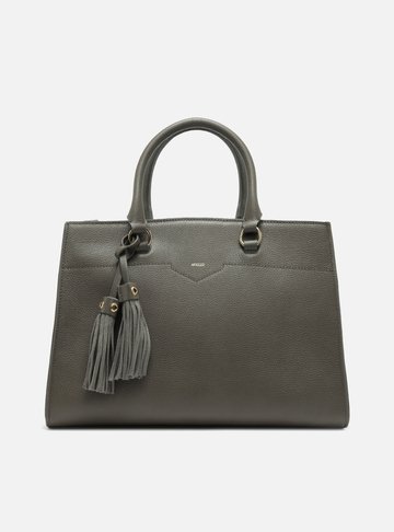 Bolsa Tote Cinza Couro Grande Barbicacho