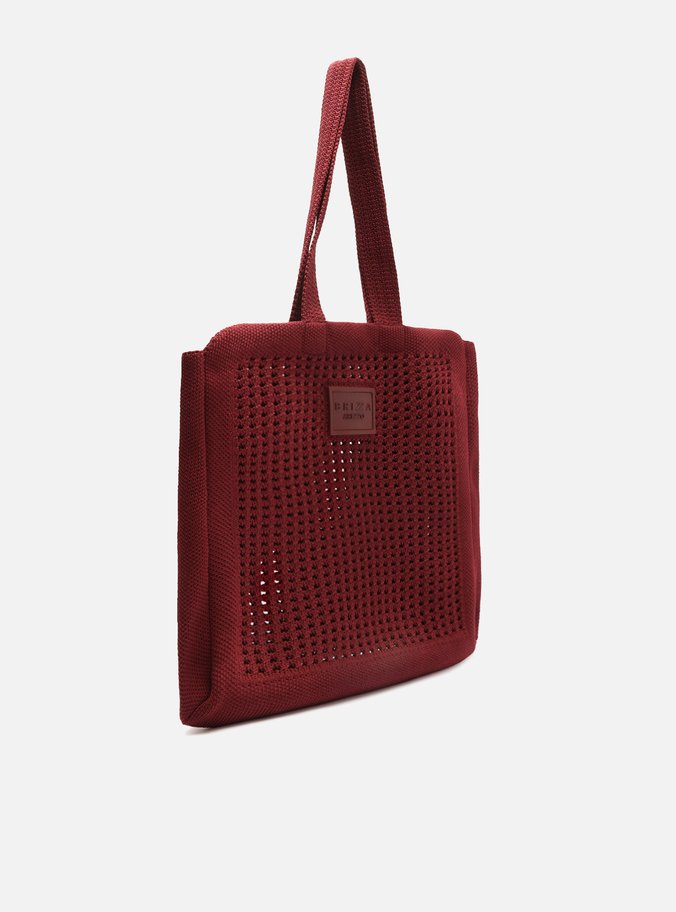 Bolsa Shopping Vinho Crochê Mônaco Grande