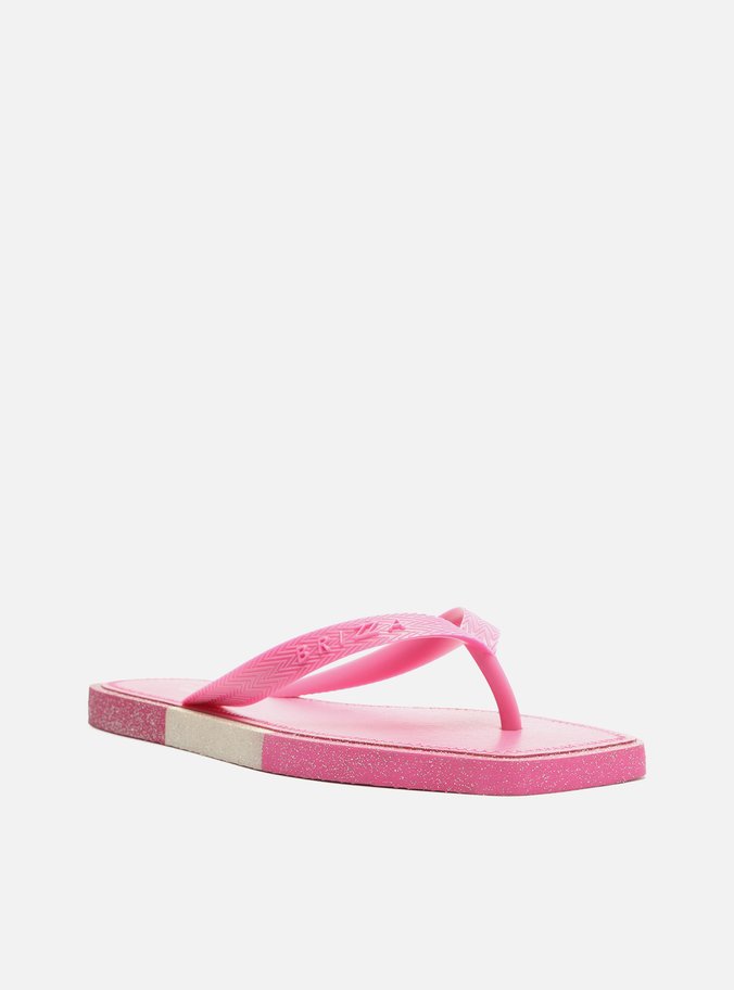 Chinelo de Dedo Rosa Glitter Square Brizza
