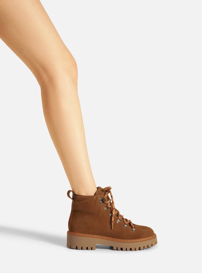 Coturno Marrom Suede Tratorado Amarração