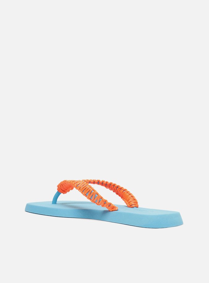 Chinelo de Dedo Azul Macramê Artesanal Brizza Fun