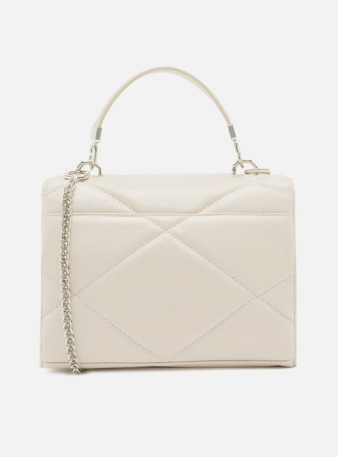 Bolsa Tiracolo Branca Couro Matelassê Grande