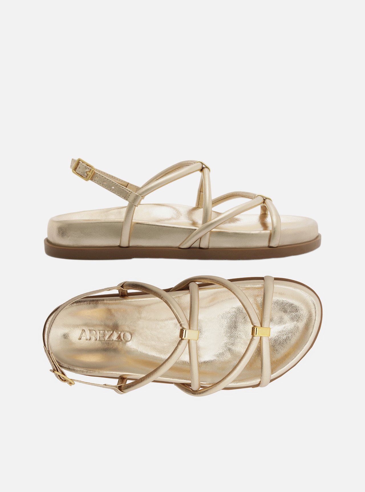 Sandália Papete Dourada Flatform Metais — foto 5