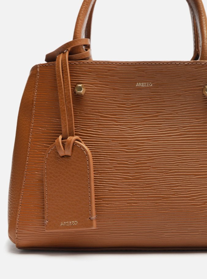 Bolsa Tiracolo Marrom Couro Wave Bella Pequena