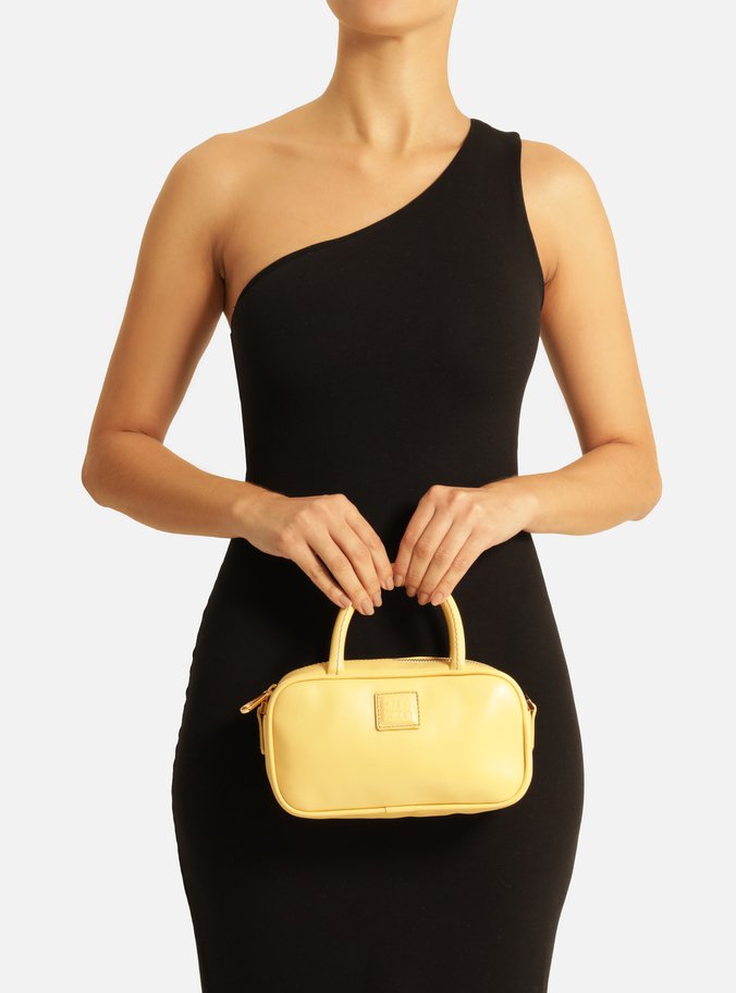 Bolsa Tiracolo Amarela Couro Bead ZZ Pequena
