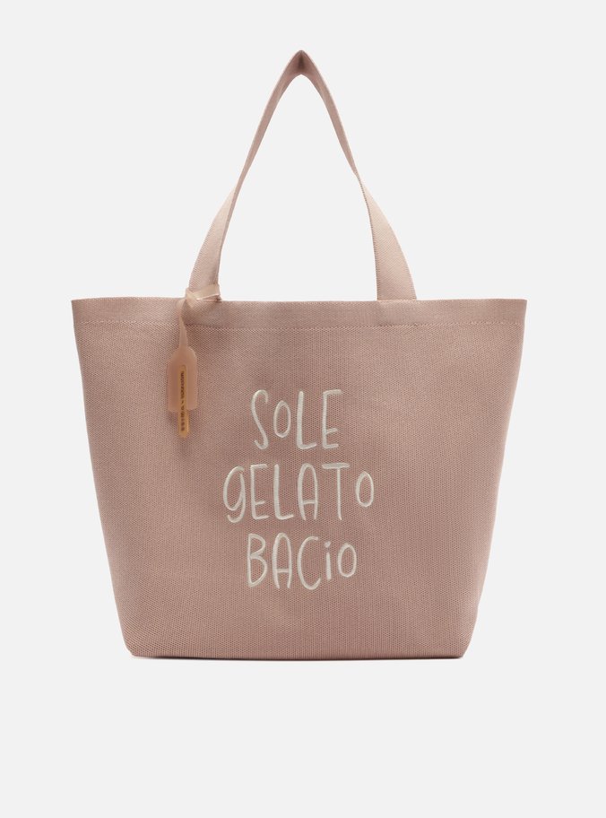 Bolsa Shopping Rosa Soft Crochê Grande Brizza Bacio Di Latte