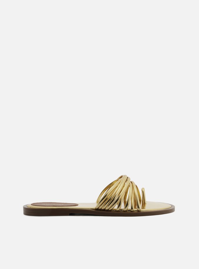 Rasteira Dourada Tiras