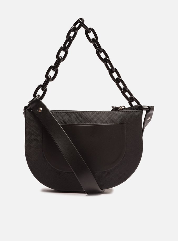 Bolsa Tiracolo Preta Pequena Alça Corrente Brizza