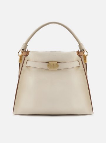 Bolsa Tote Branca Couro Grande Color Caramelo