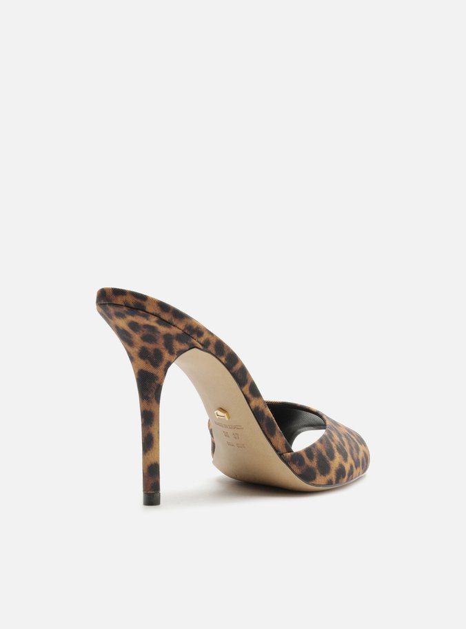 Mule Animal Print Salto Alto Fino