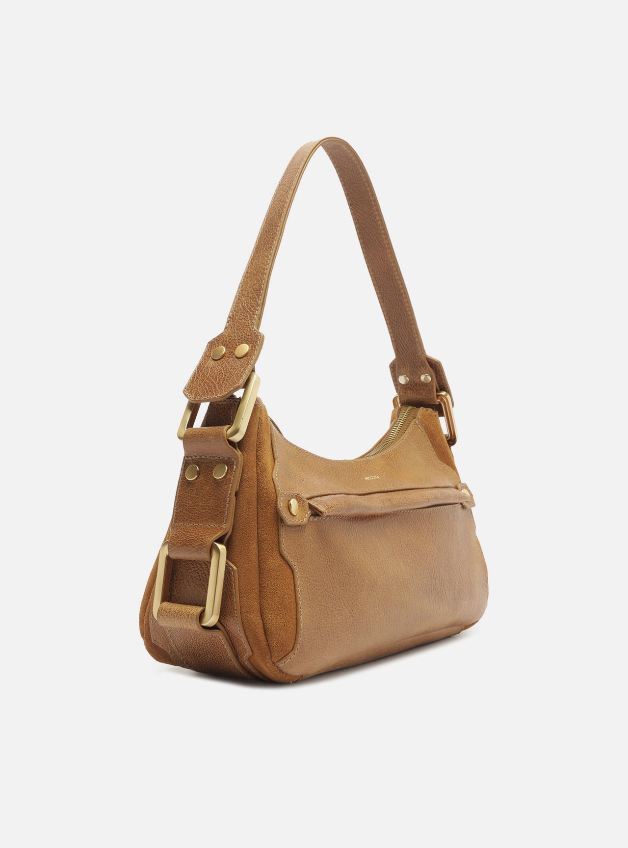 Bolsa Tiracolo Marrom Claro Couro Gretha Média — foto 5