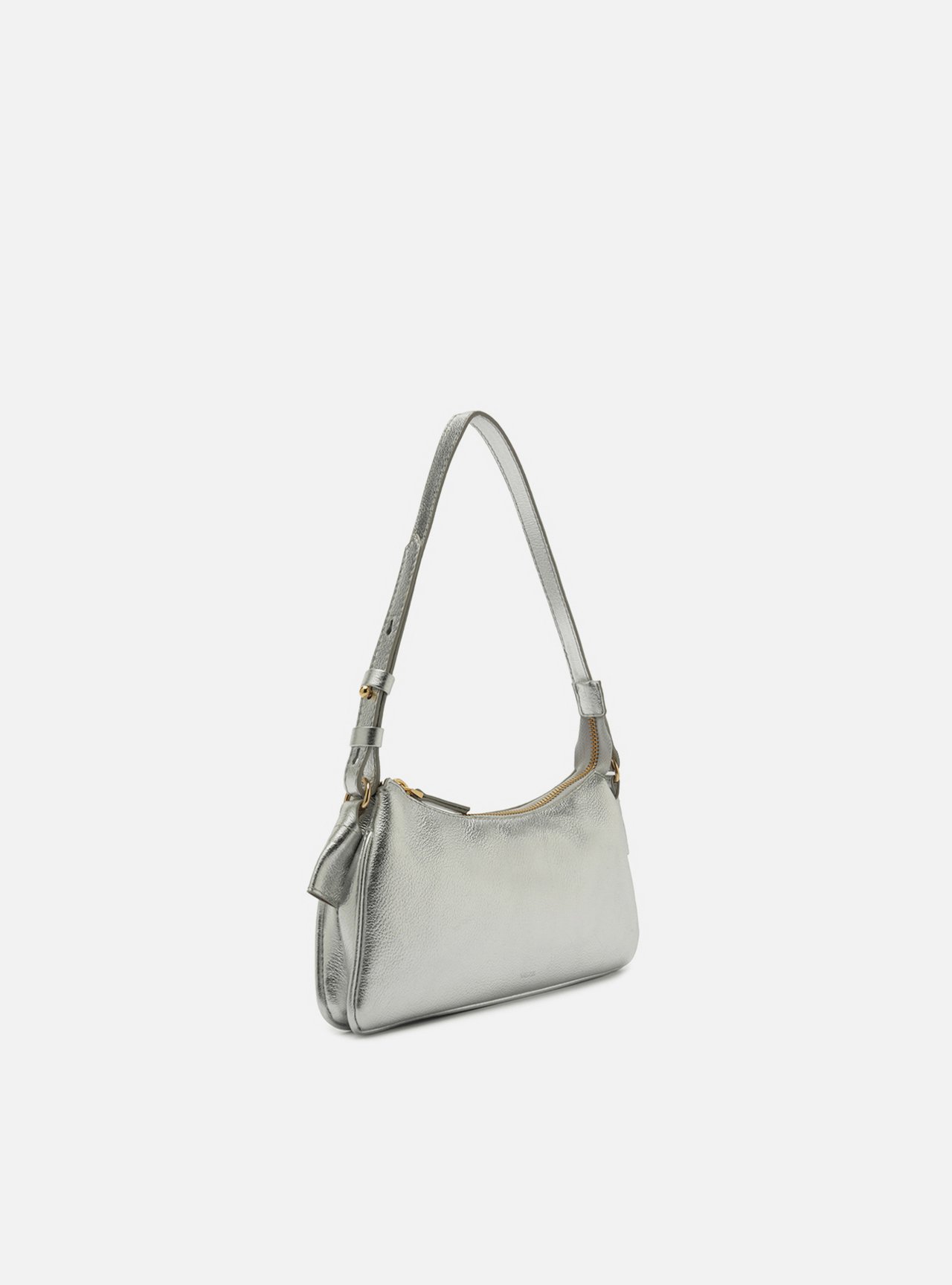 Bolsa Shoulder Prateada Couro Pequena — foto 5