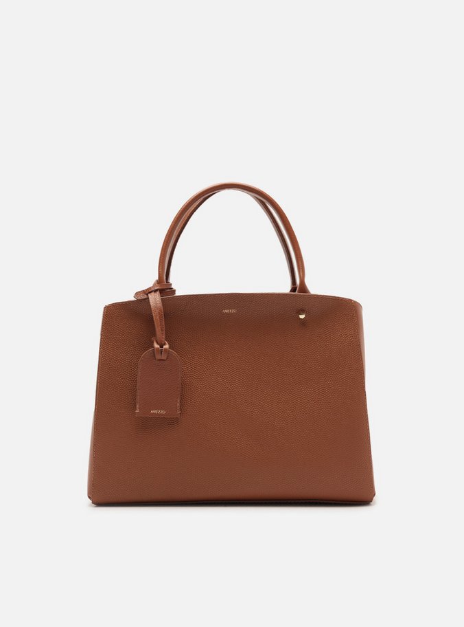 Bolsa Tote Marrom Couro Bella Média