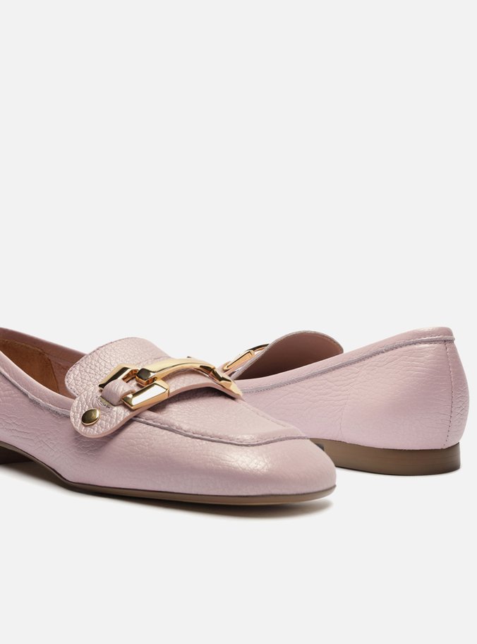 Loafer Rosa Couro Bridão Switch com Troca de Bridão