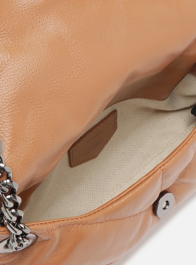 Bolsa Tiracolo Marrom Couro Matelassê Média