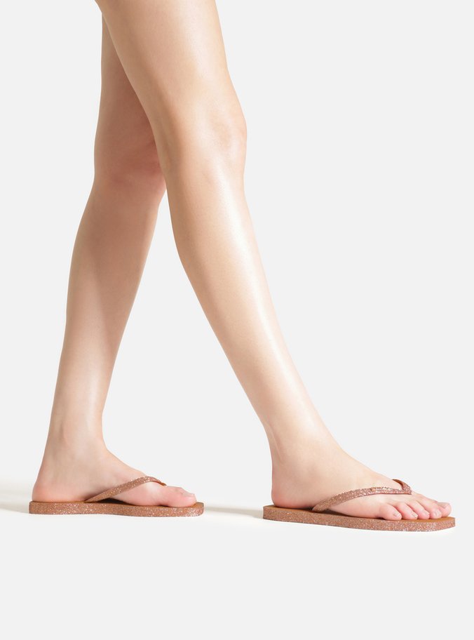 Chinelo de Dedo Laranja Bico Quadrado Brizza