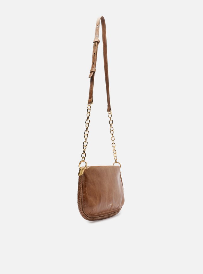 Bolsa Tiracolo Caramelo Couro Worn Média