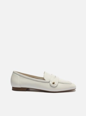 Loafer Branco Couro Bridão Switch com Troca de Bridão