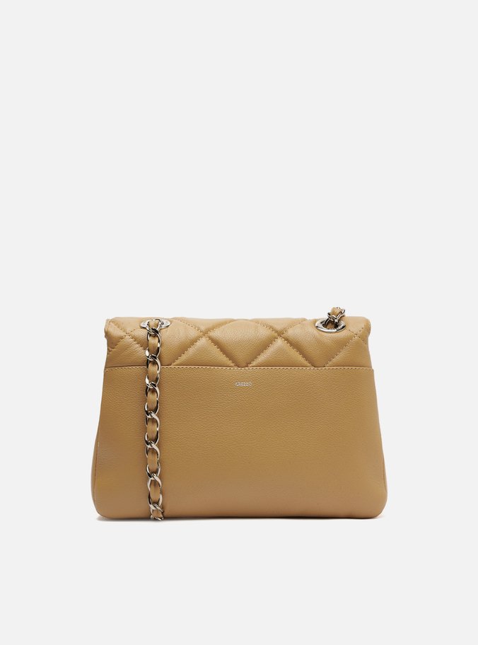 Bolsa Tiracolo Bege Couro Mizz Média