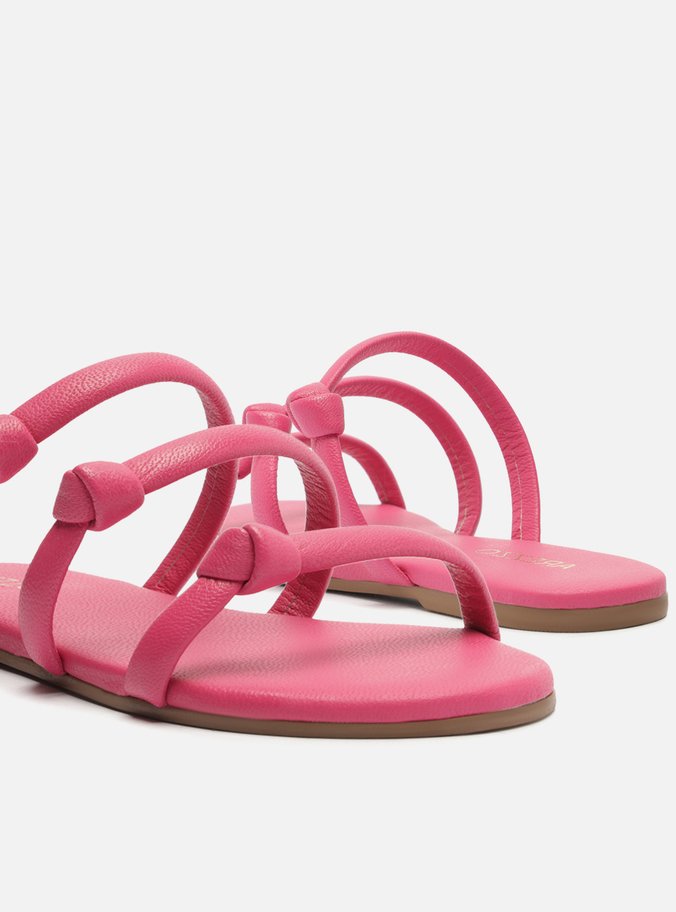 Sandália Rasteira Infantil Pink Tiras Nós