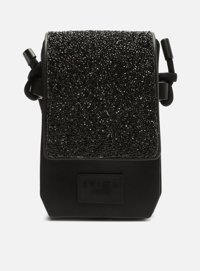 Bolsa Tiracolo Preta Glitter Pequena Brizza