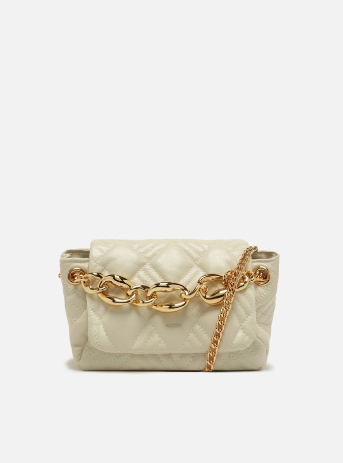 Bolsa Tiracolo Branca Couro Matelassê Média